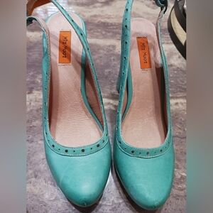 Miz Mooz Aqua Slingback Heels